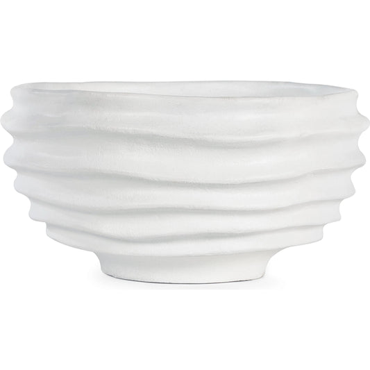 Nabu Metal Bowl by Regina Andrew in white. Made from aluminum in a unique style.