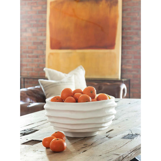 Nabu Metal Bowl by Regina Andrew in white. Made from aluminum in a modern style.