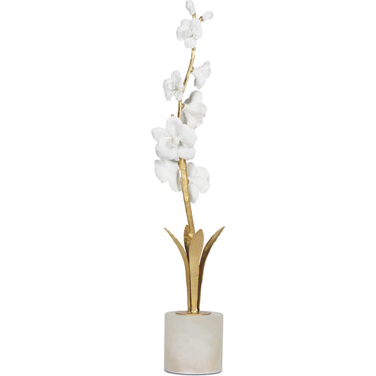 Thylane Accessory 2 by Regina Andrew in white, gold. Made from alabaster in a unique style.