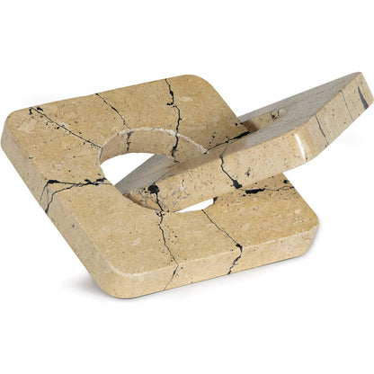 Gemini Marble Accessory by Regina Andrew in brown and natural stone. Made from travertine in a unique style.