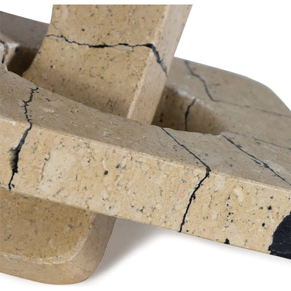 Gemini Marble Accessory by Regina Andrew in brown and natural stone. Made from travertine in a unique style.
