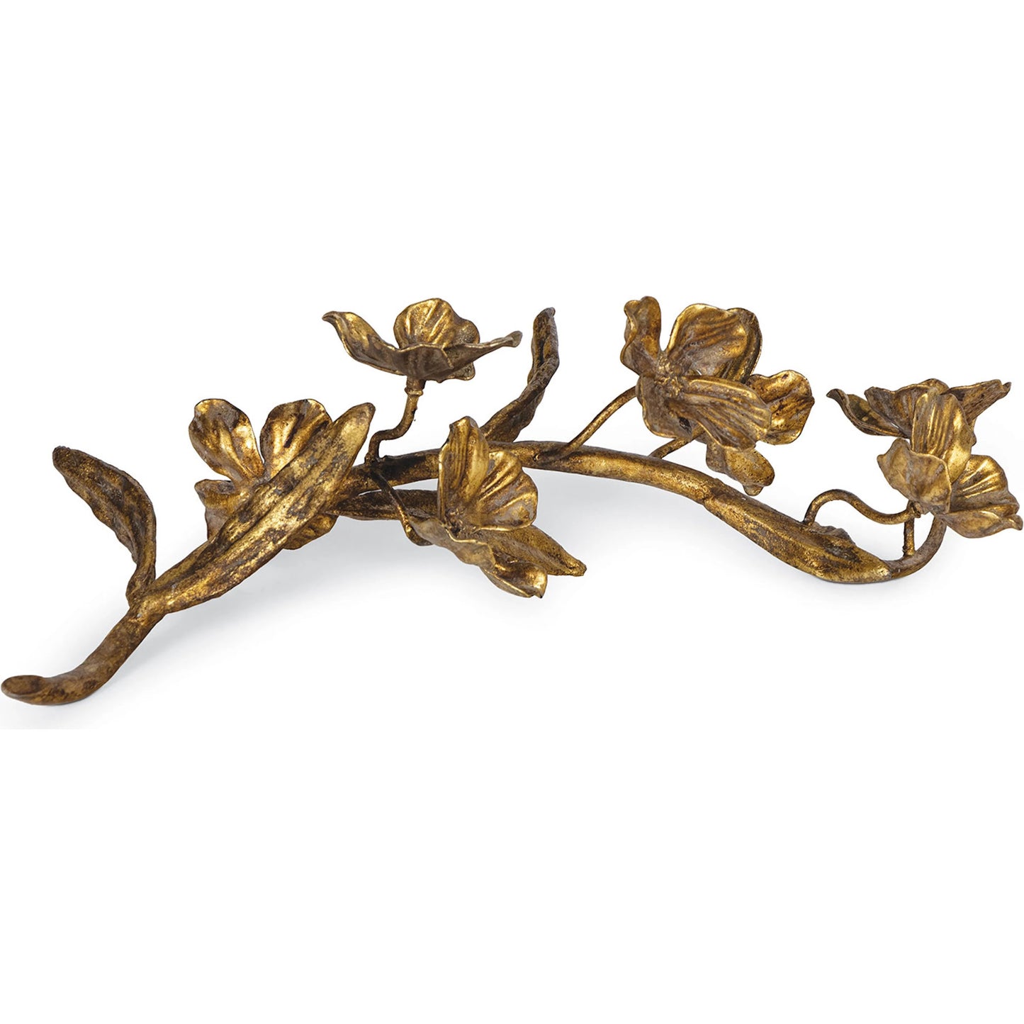 002 SI-2441225 | Additional Silo | Dogwood Sprig by Regina Andrew in antique gold leaf. Made from steel in a modern style.