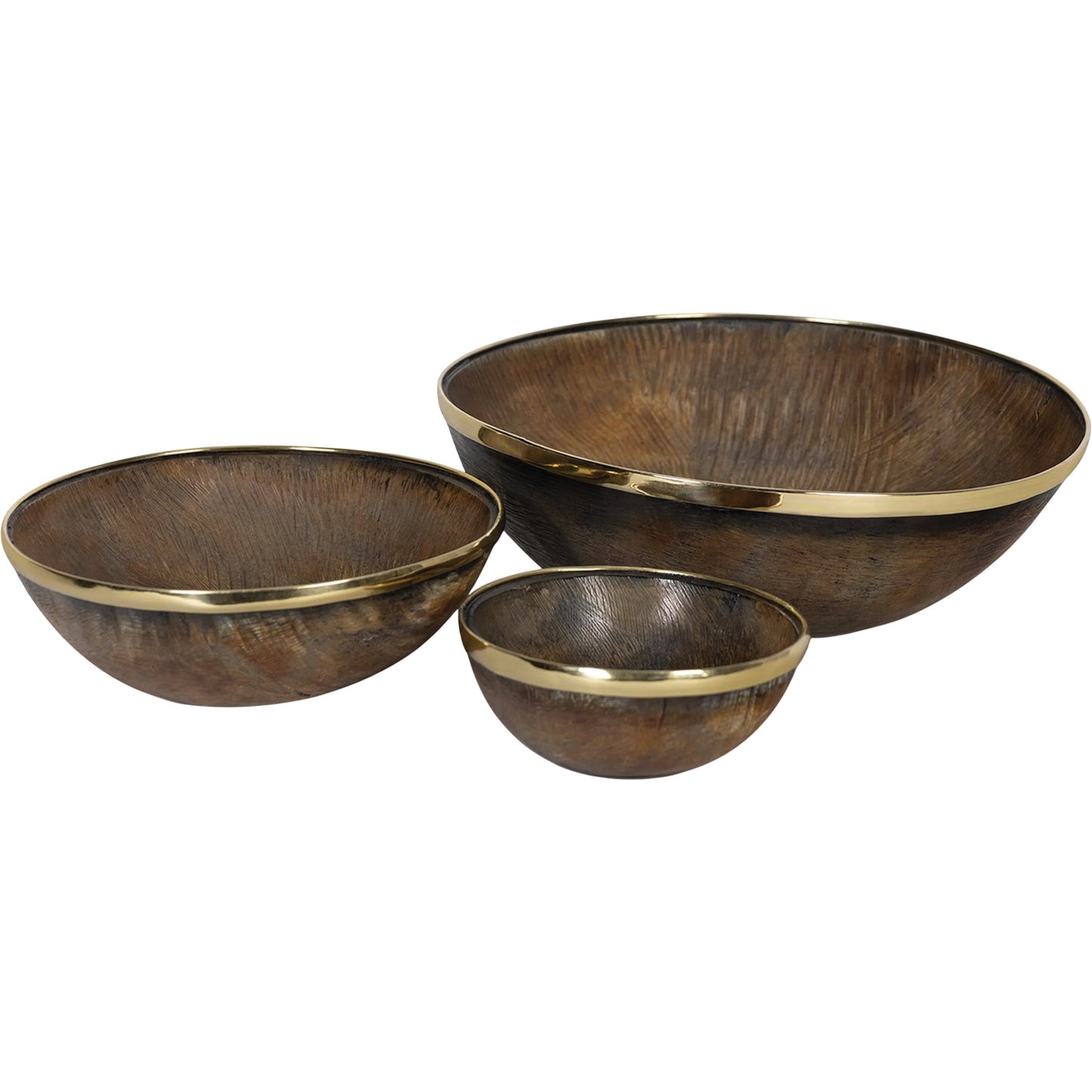 002 SI-2629015 | Primary Silo | Cora Horn Bowl Set by Regina Andrew in brown and natural. Made from horn in a unique style.