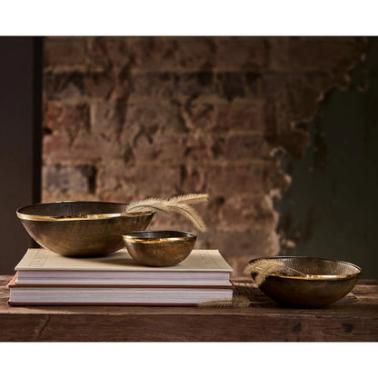 Cora Horn Bowl Set by Regina Andrew in brown and natural. Made from horn in a unique style.