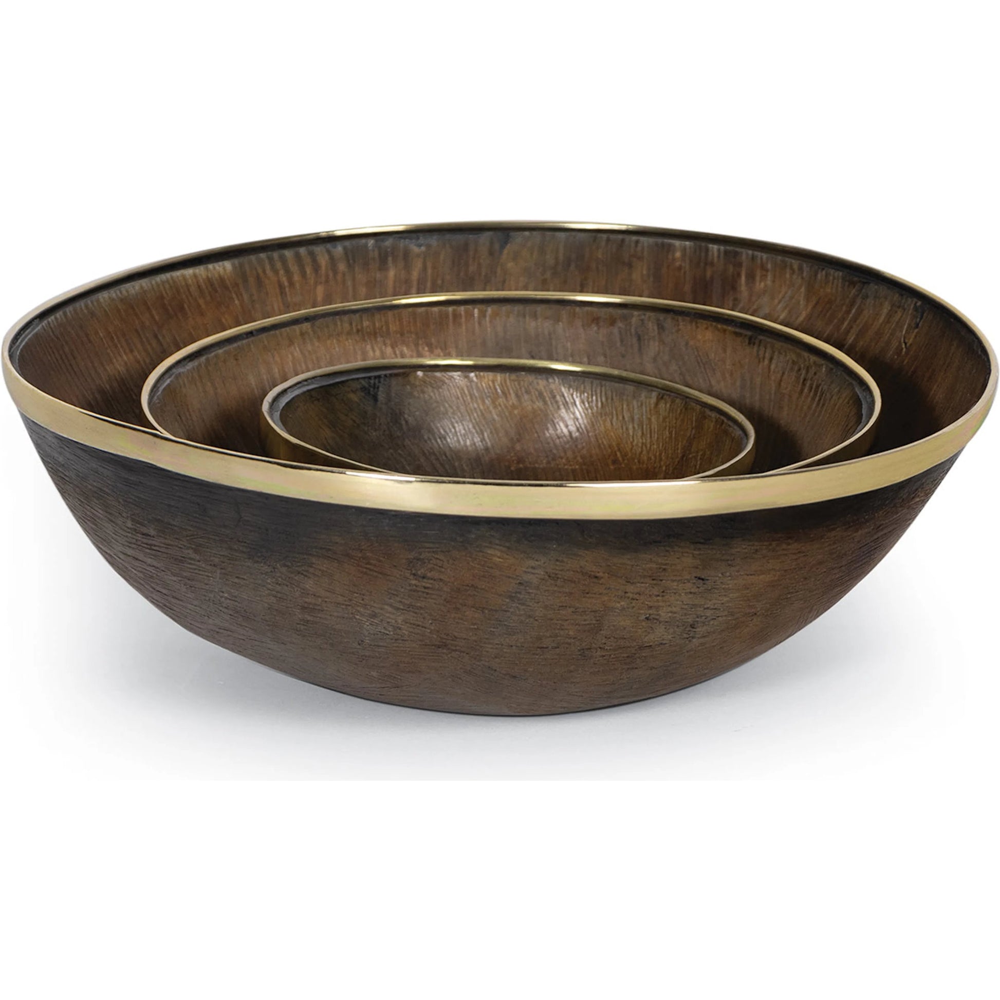 Cora Horn Bowl Set by Regina Andrew in brown and natural. Made from horn in a unique style.