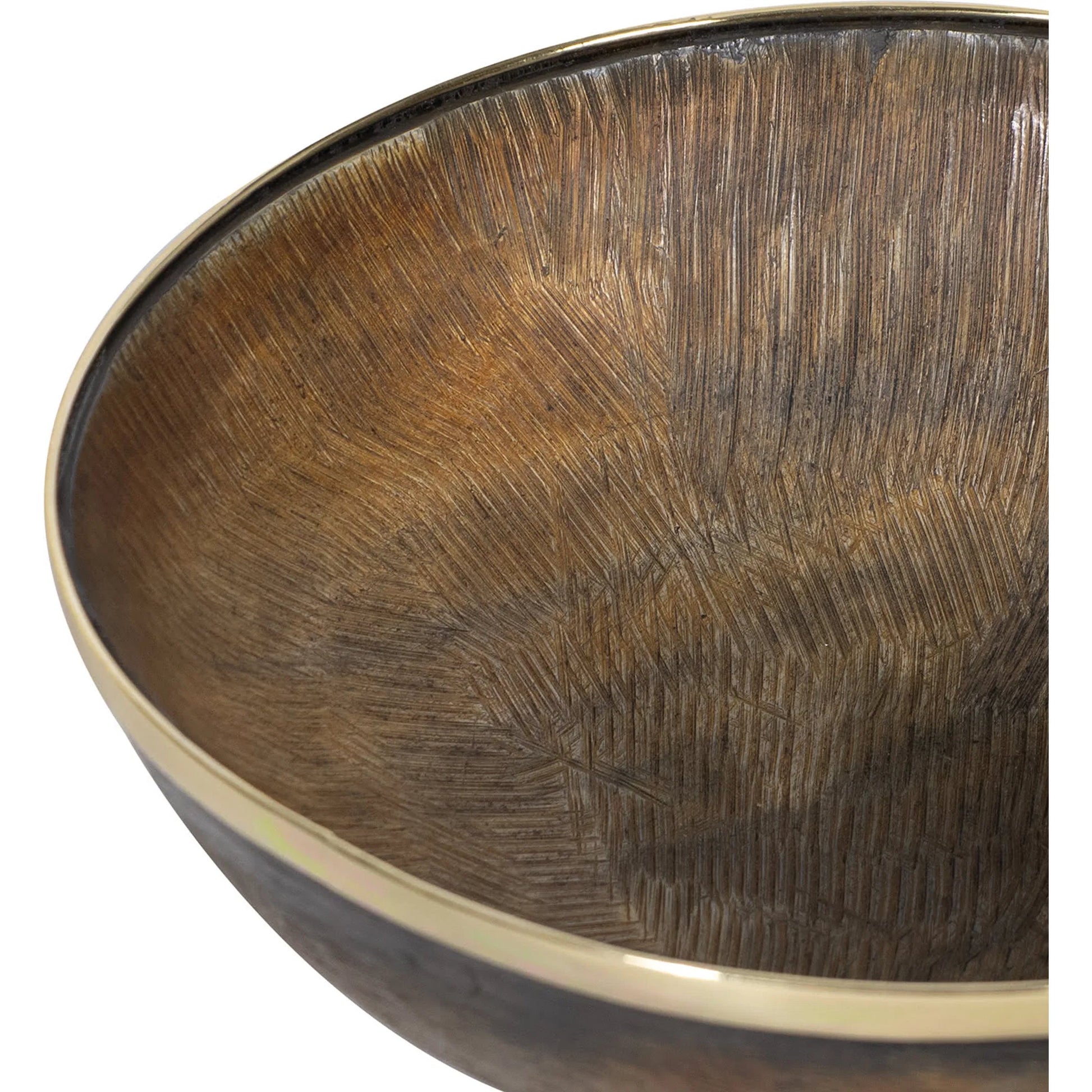 Cora Horn Bowl Set by Regina Andrew in brown and natural. Made from horn in a unique style.