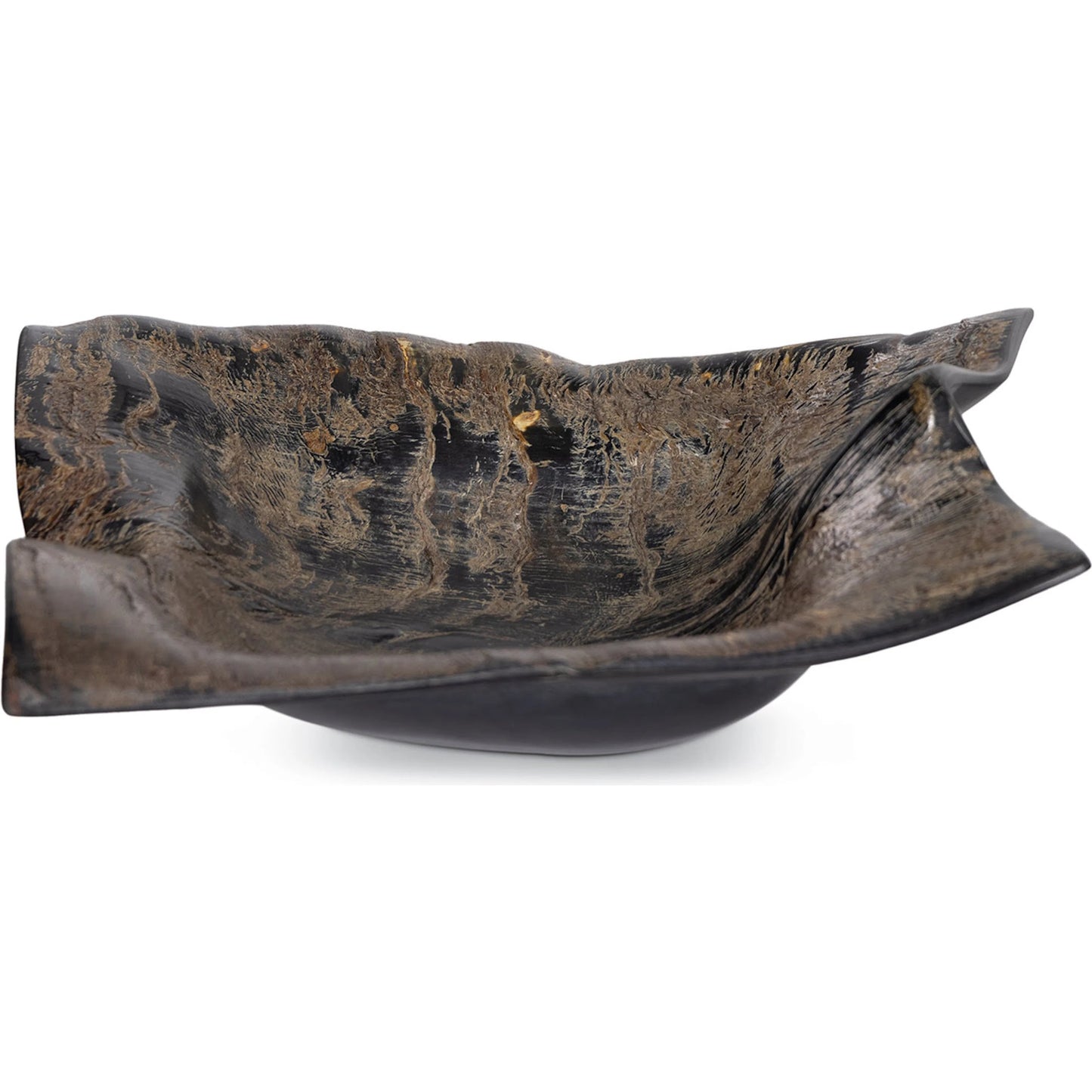 002 SI-2629016 | Additional Silo | Brock Horn Dish by Regina Andrew in brown and natural. Made from horn in a unique style.
