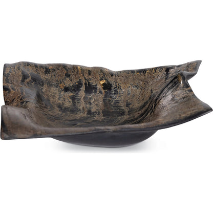 Brock Horn Dish by Regina Andrew in brown and natural. Made from horn in a unique style.