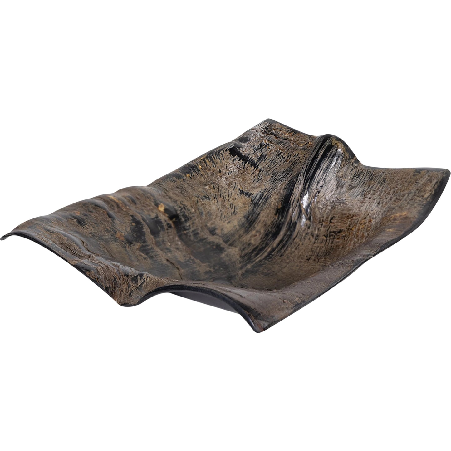 001 SI-2629016 | Primary Silo | Brock Horn Dish by Regina Andrew in brown and natural. Made from horn in a unique style.