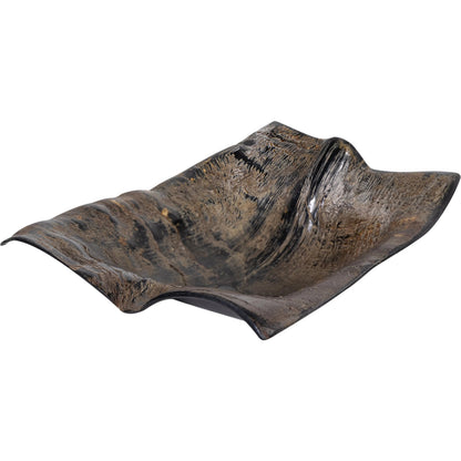Brock Horn Dish by Regina Andrew in brown and natural. Made from horn in a unique style.