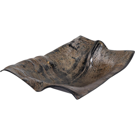Brock Horn Dish by Regina Andrew in brown and natural. Made from horn in a unique style.