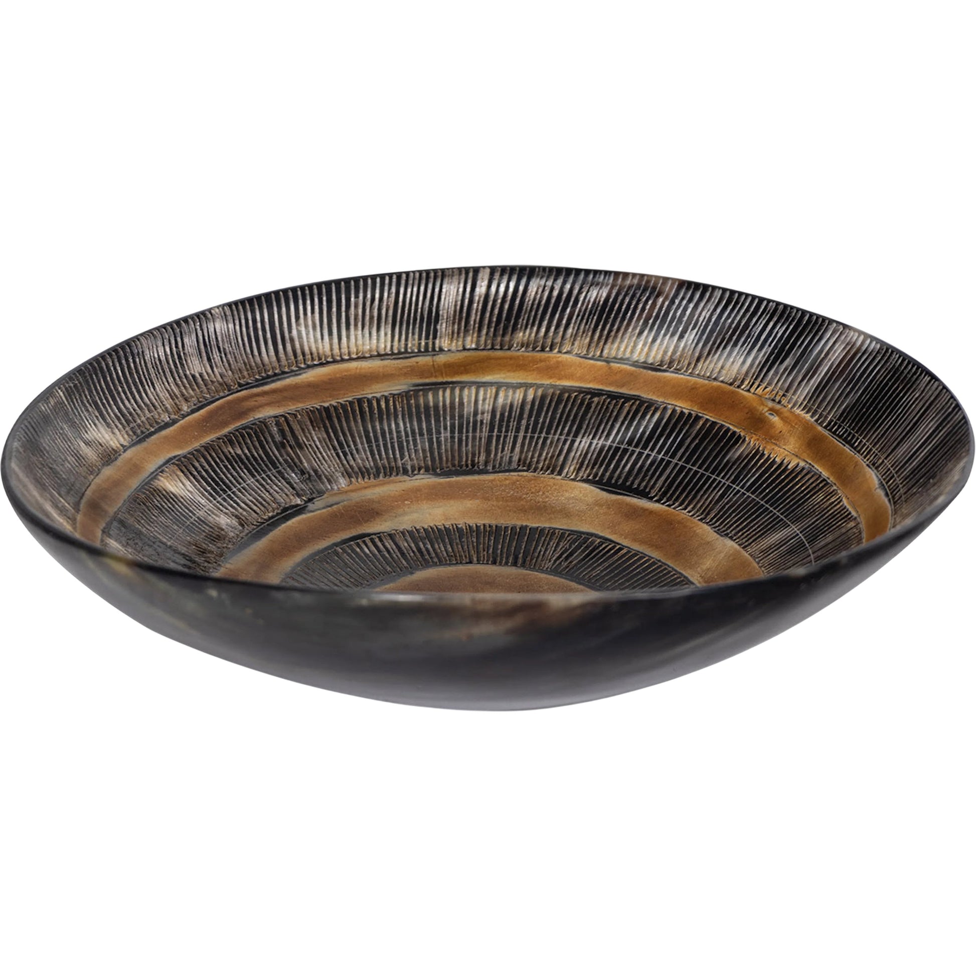 Seville Horn Bowl by Regina Andrew in brown and natural. Made from horn in a unique style.