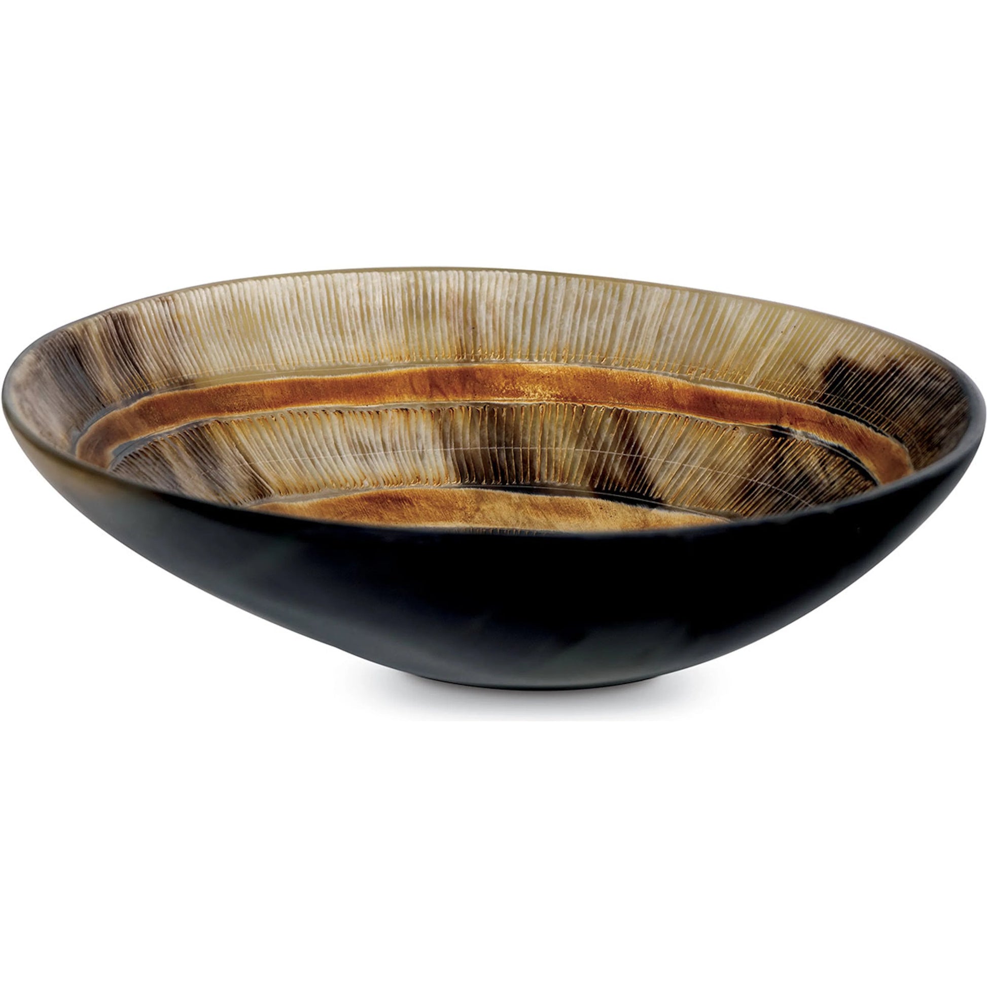 Seville Horn Bowl by Regina Andrew in brown and natural. Made from horn in a unique style.