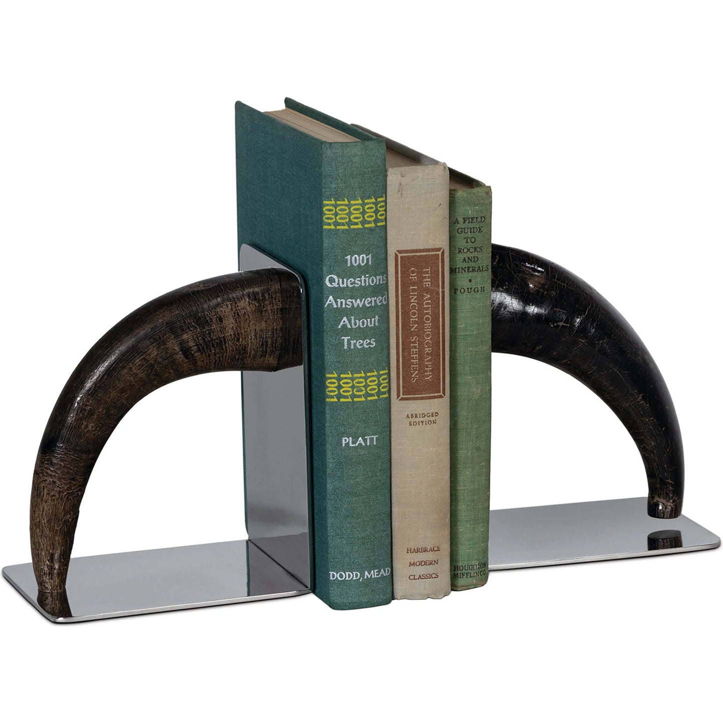 000 SI-2629018 | Additional Silo | Lisbon Horn Bookend Set by Regina Andrew in brown and natural. Made from horn in a unique style.
