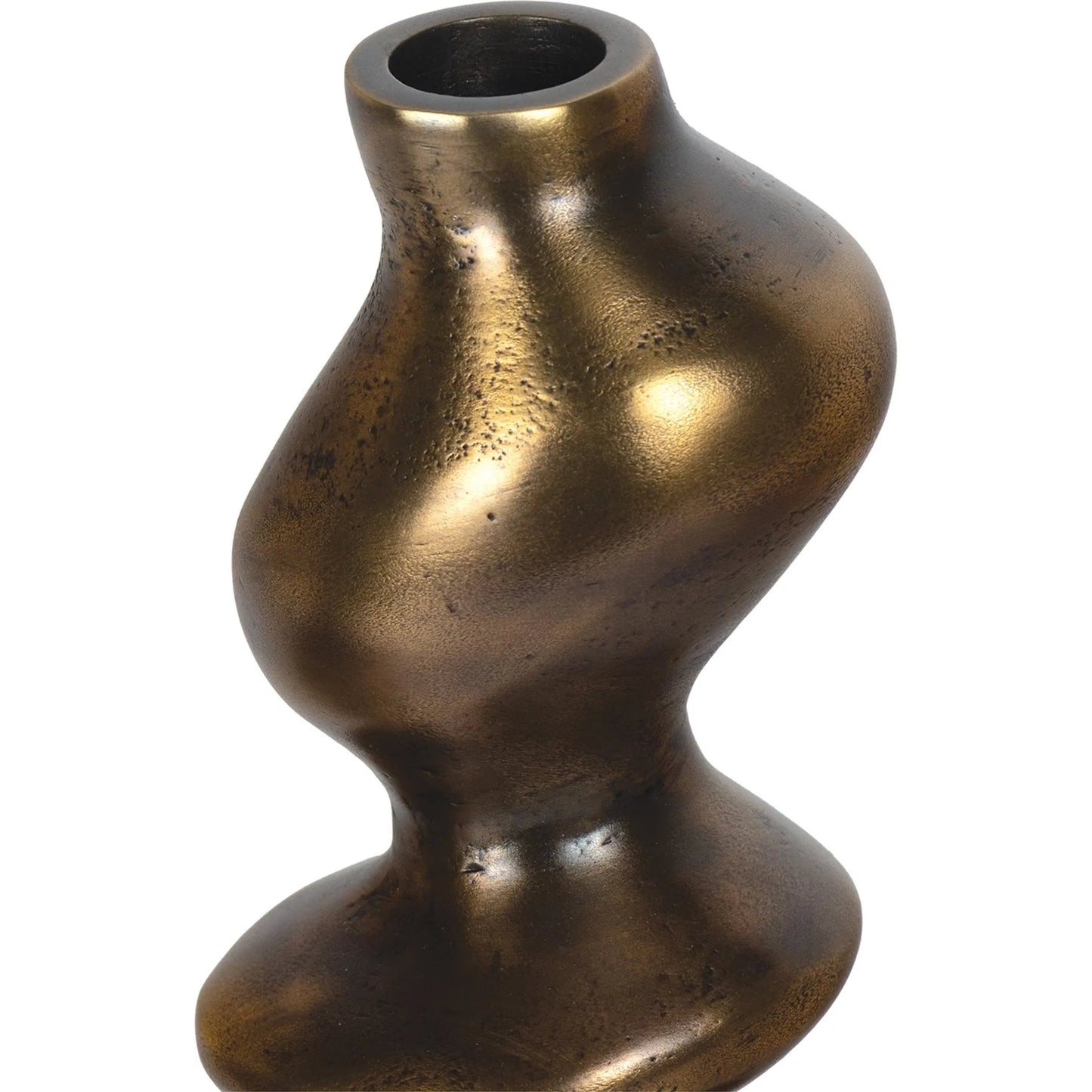 003 SI-2441231 | Closeup | Blobby Candle Set by Regina Andrew in brass. Made from aluminum in a modern style.