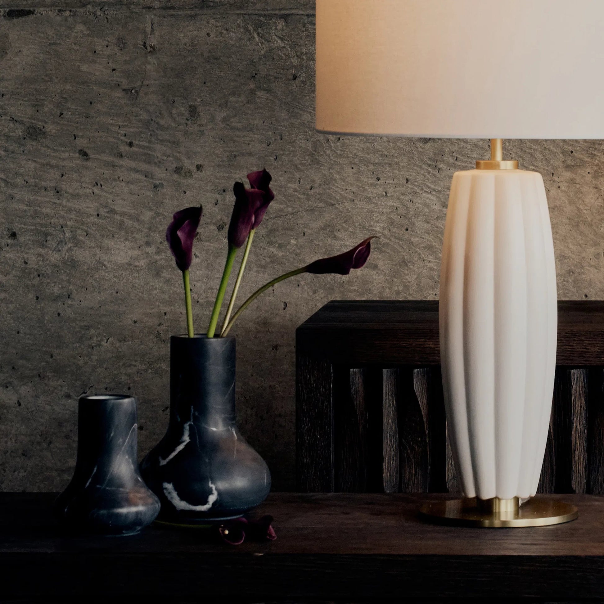 Jasper Marble Vase by Regina Andrew in black and black. Made from marble in a unique style.