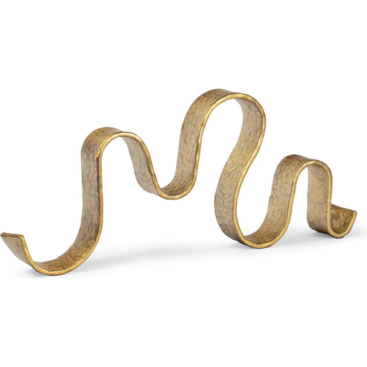 Wave Sculpture by Regina Andrew in gold leaf. Made from iron in a unique style.