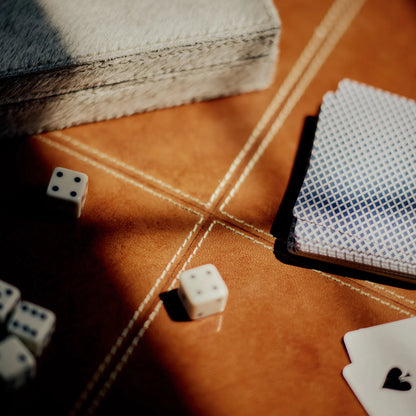 Andres Hair on Hide Playing Card Set by Regina Andrew in grey and grey. Made from hair on hide in a unique style.