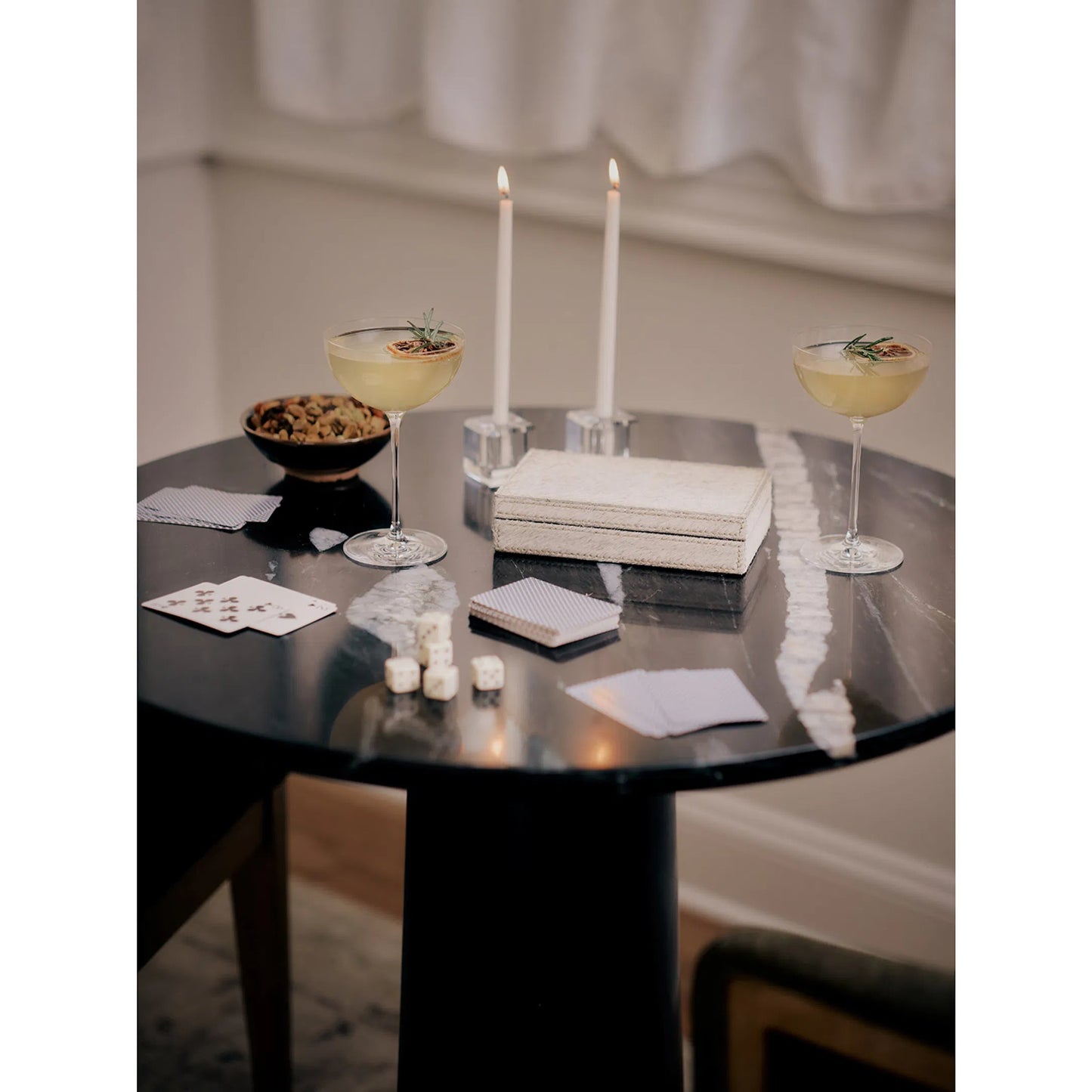 004 SI-2528193 | Lifestyle | Andres Hair on Hide Playing Card Set by Regina Andrew in grey and grey. Made from hair on hide in a unique style.