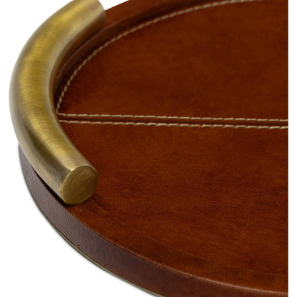 Hayes Leather Tray Oval by Regina Andrew. Made from leather in a unique style.