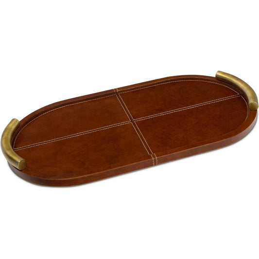 Hayes Leather Tray Oval by Regina Andrew. Made from leather in a unique style.