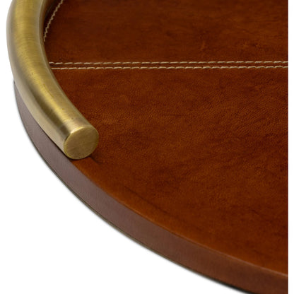 Hayes Leather Tray Round by Regina Andrew. Made from leather in a unique style.