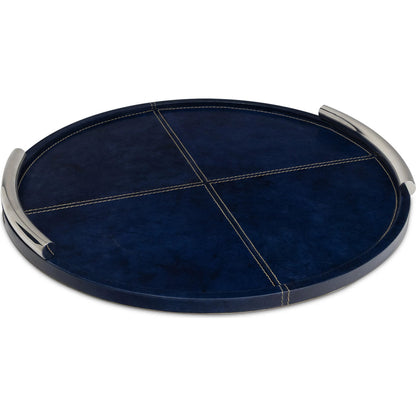 Hayes Leather Tray Round by Regina Andrew. Made from leather in a unique style.
