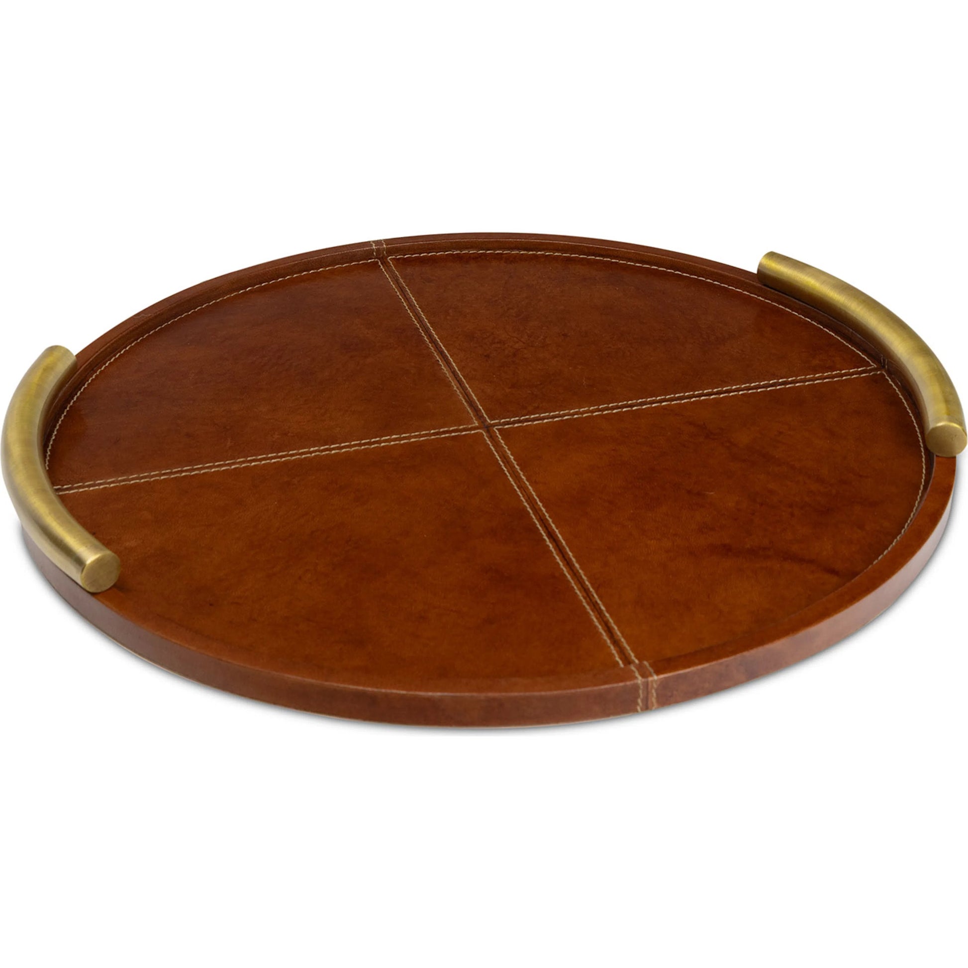 Hayes Leather Tray Round by Regina Andrew. Made from leather in a unique style.