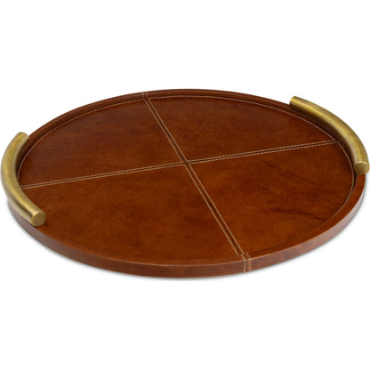 Hayes Leather Tray Round by Regina Andrew. Made from leather in a unique style.
