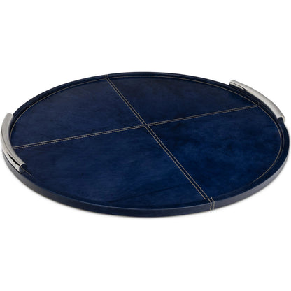 Hayes Leather Tray Round by Regina Andrew. Made from leather in a unique style.
