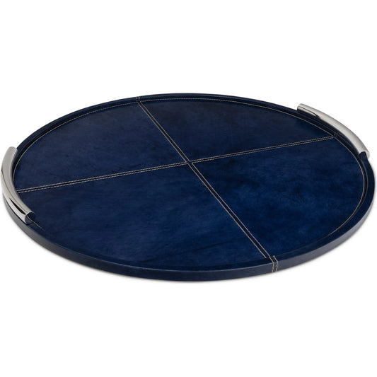 Hayes Leather Tray Round by Regina Andrew. Made from leather in a unique style.