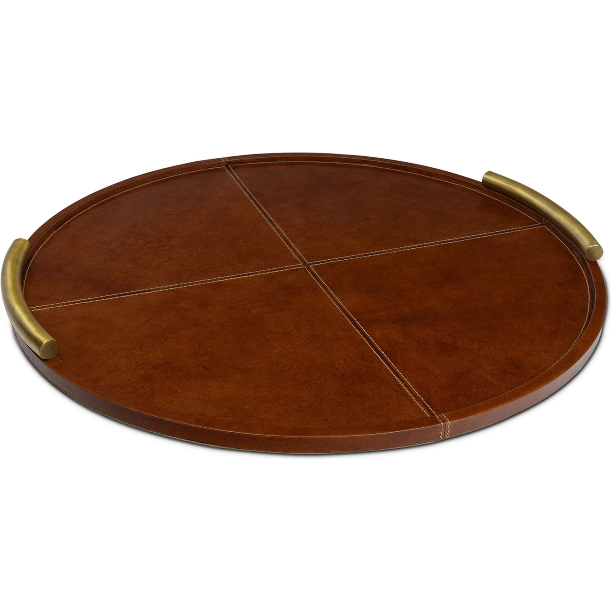 Hayes Leather Tray Round by Regina Andrew. Made from leather in a unique style.