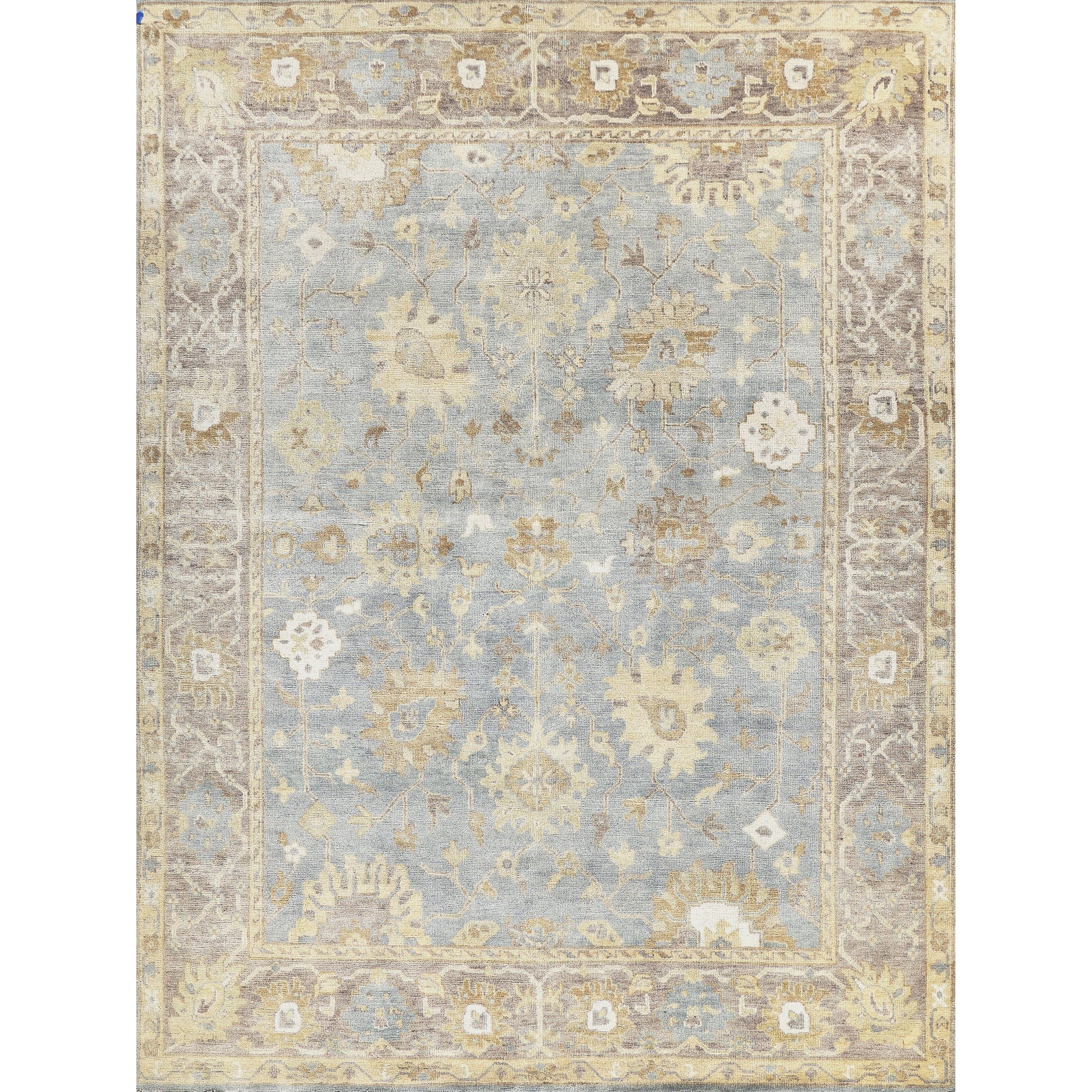 Antique Weave Oushak Rug - Gray, Brown, Blue by Exquisite Rugs in gray/brown/blue. Made from unique in a unique style.