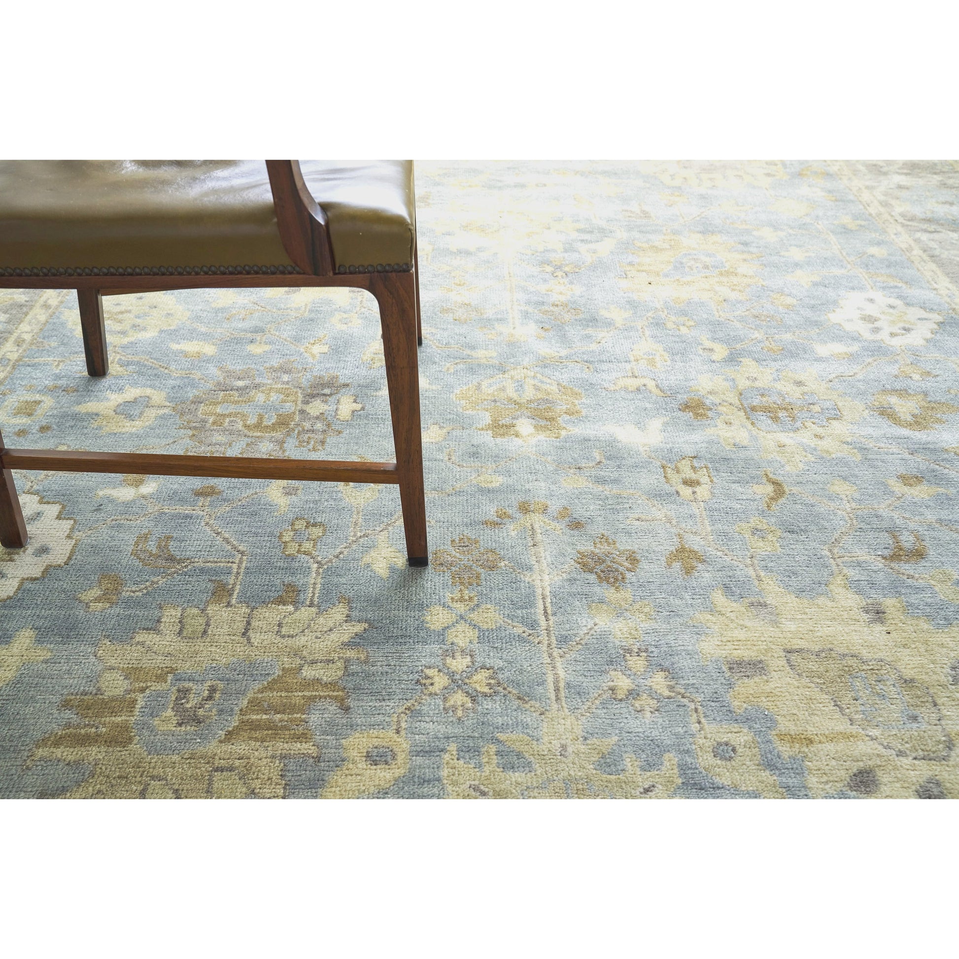 Antique Weave Oushak Rug - Gray, Brown, Blue by Exquisite Rugs in gray/brown/blue. Made from unique in a unique style.