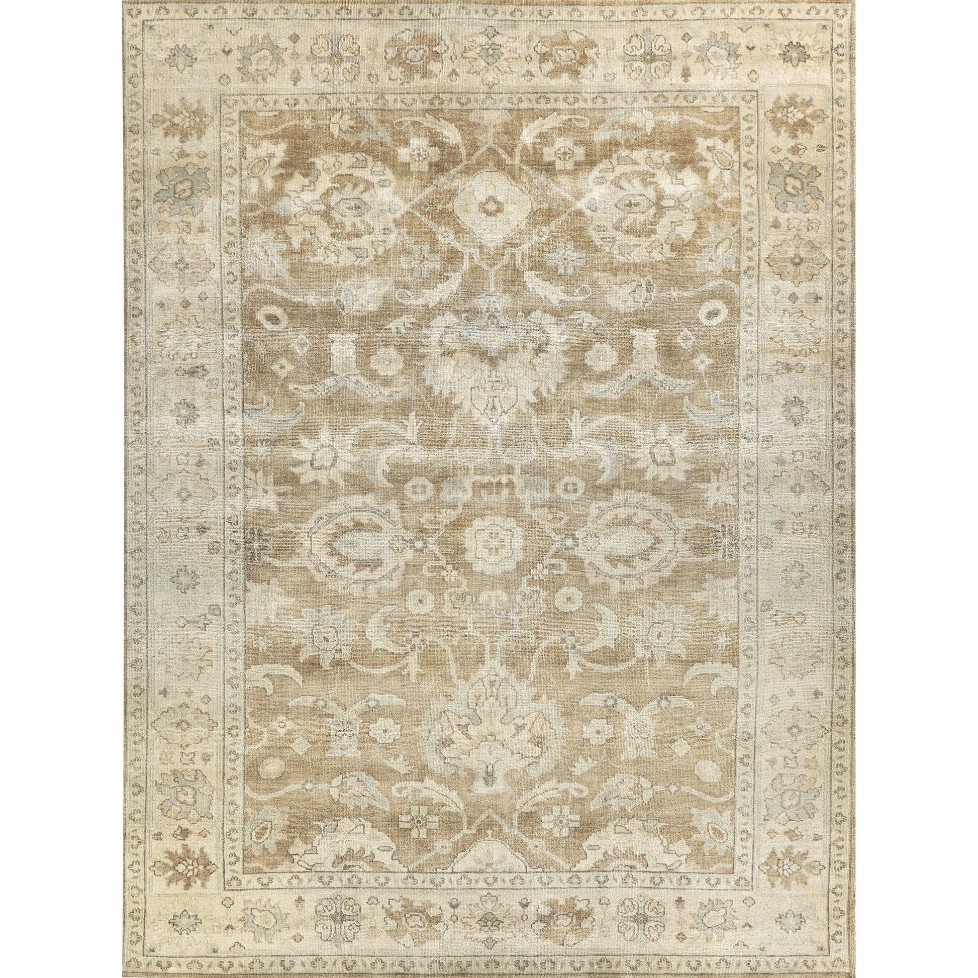 Antique Weave Oushak Rug II by Exquisite Rugs in gray, brown. Made from new zealand wool in a unique style.
