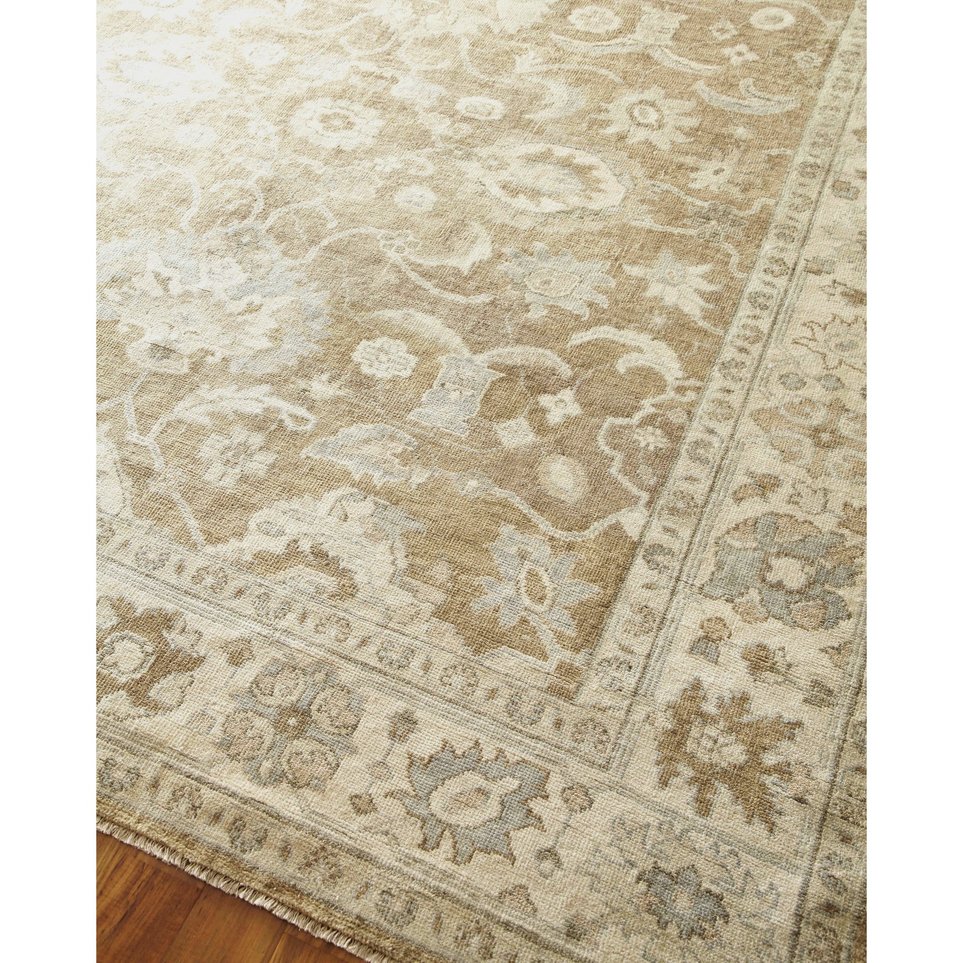 Antique Weave Oushak Rug II by Exquisite Rugs in gray, brown. Made from new zealand wool in a unique style.