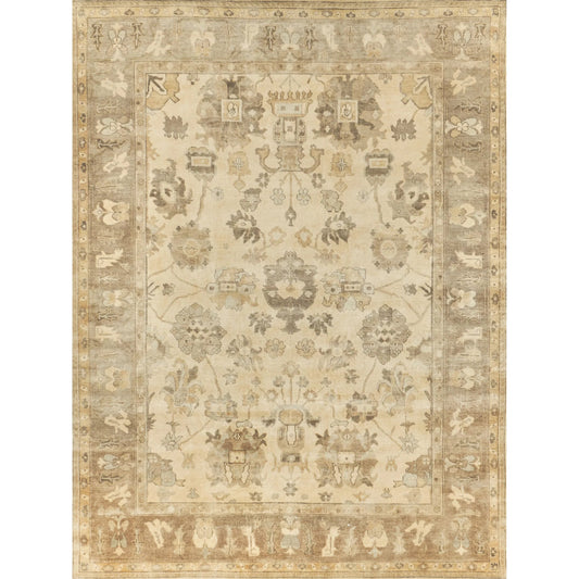 Antique Weave Oushak Rug by Exquisite Rugs in ivory, gray, beige. Made from new zealand wool in a unique style.