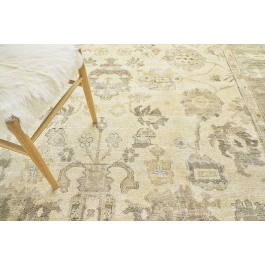 Antique Weave Oushak Rug - Ivory, Gray, Beige by Exquisite Rugs in ivory, gray, beige. Made from new zealand wool in a unique style.