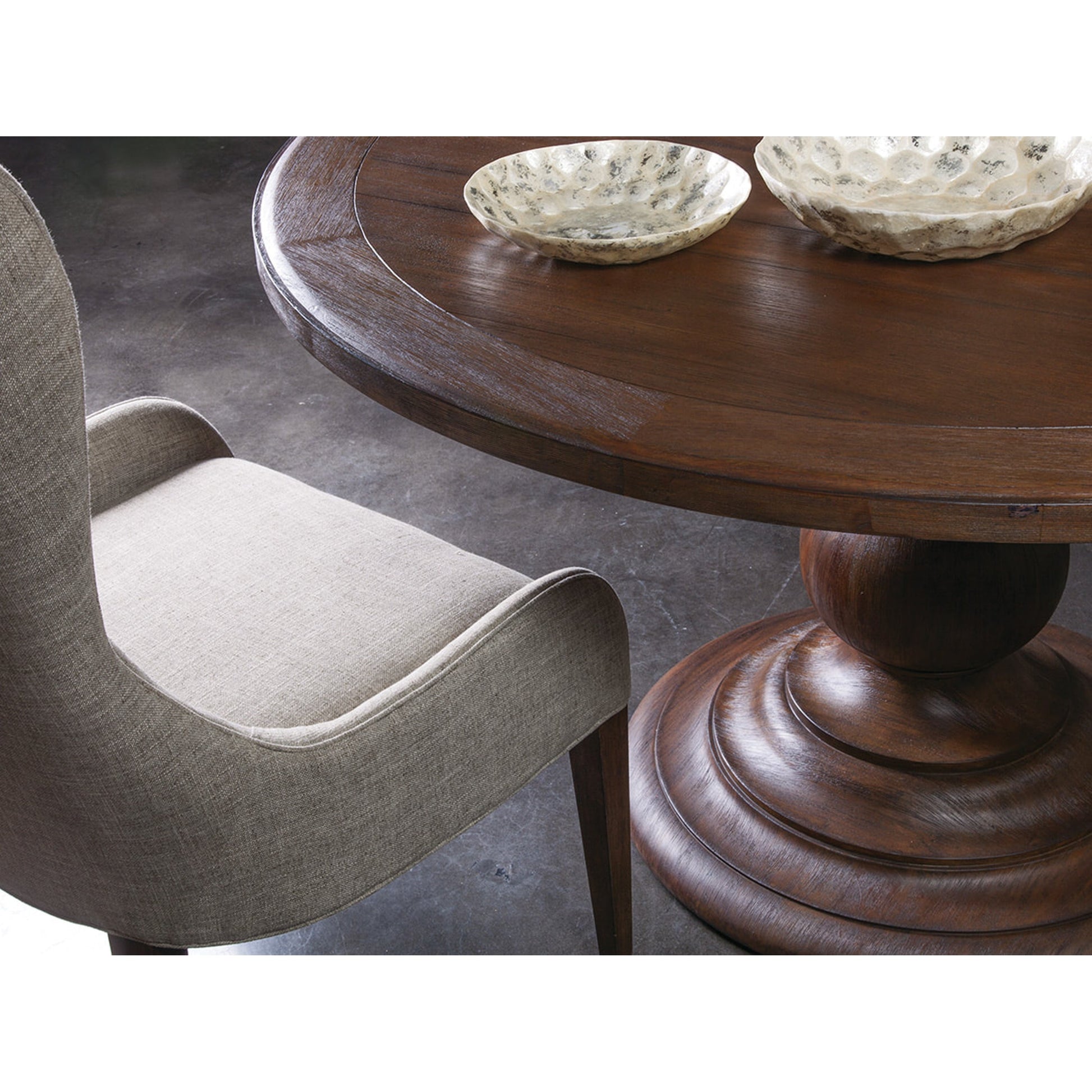 Axiom Round Dining Table by Artistica Home in grigio. Made from unique in a cottage & farmhouse style.