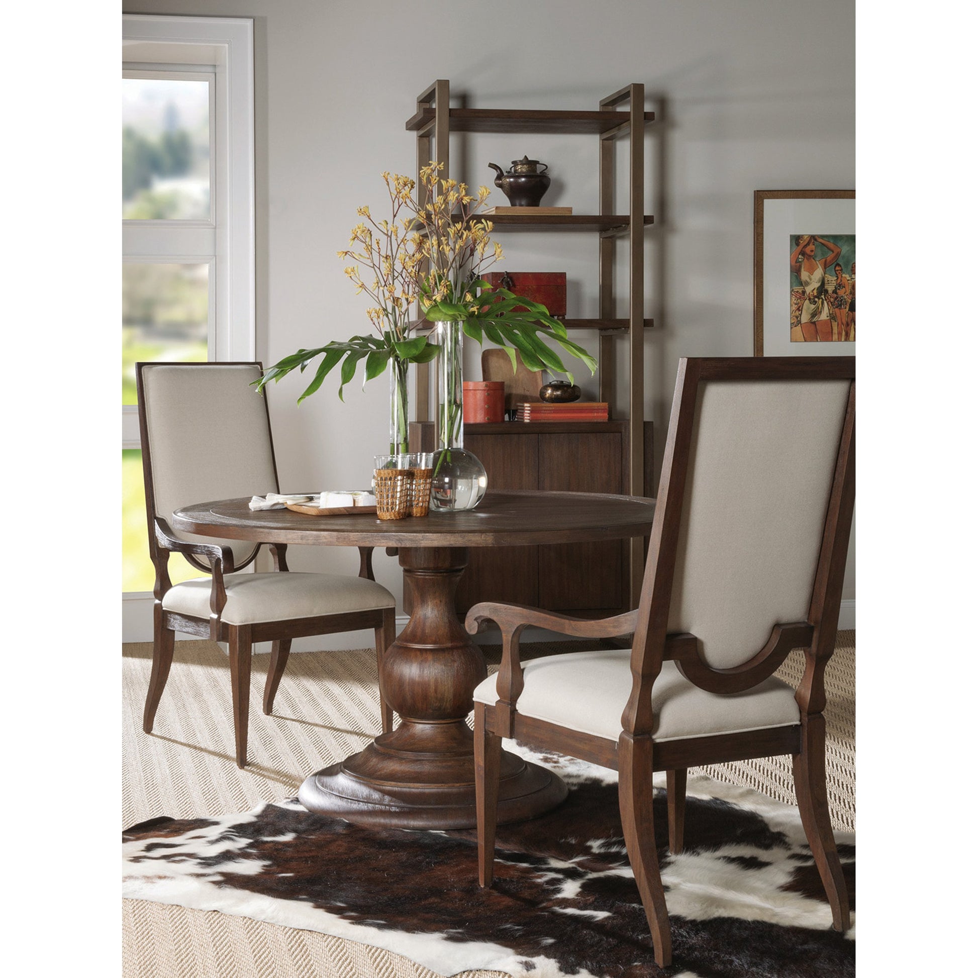 Axiom Round Dining Table by Artistica Home in grigio. Made from unique in a cottage & farmhouse style.
