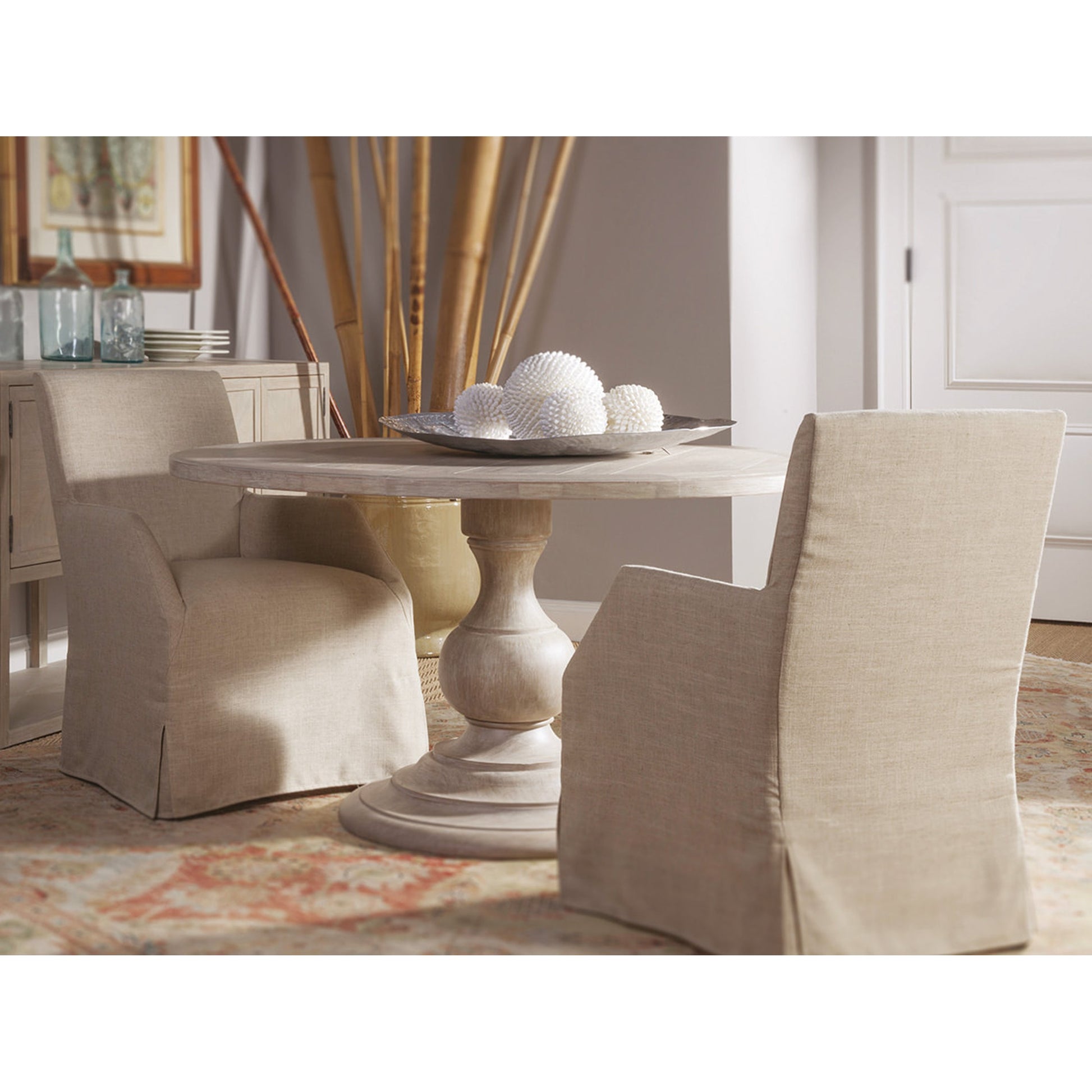 Axiom Round Dining Table by Artistica Home in grigio. Made from unique in a cottage & farmhouse style.