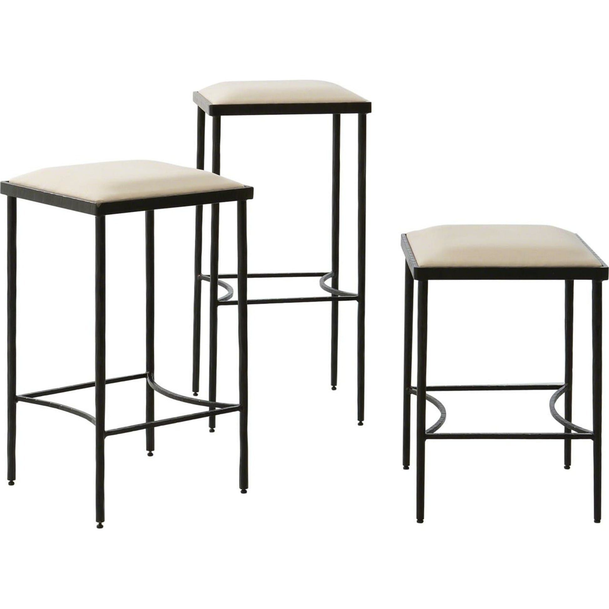 Hammered Bar Stool by Global Views. Made from iron in a modern style.