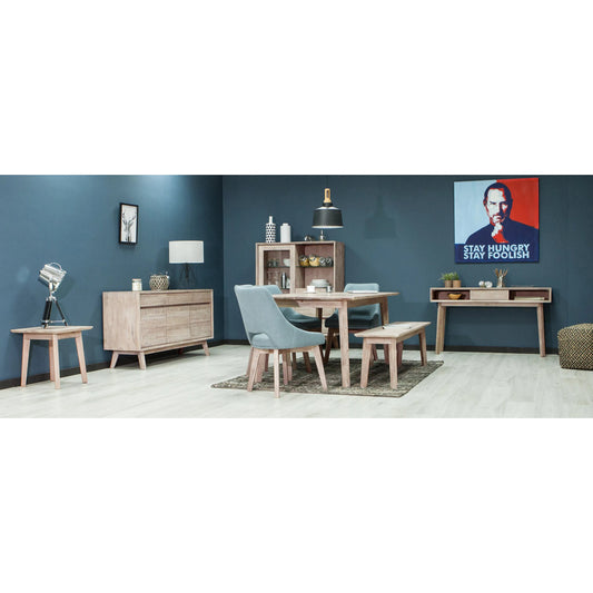 Gia Side Table by LH Imports in light brown, gray. Made from acacia in a modern style.