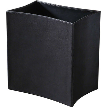 Folded Leather Wastebasket by Global Views. Made from leather in a modern style.