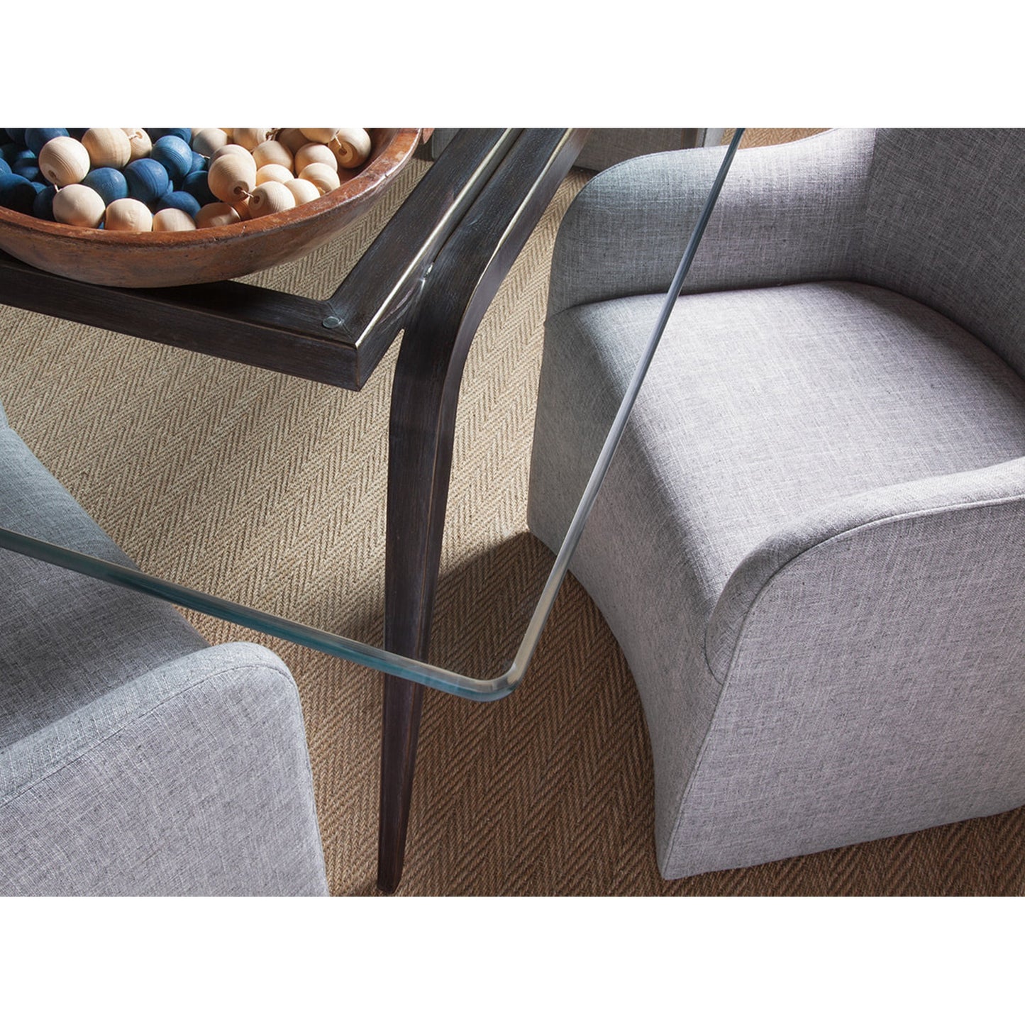 003 SR-834542 | Closeup | Riley Arm Chair by Artistica Home in gray. Made from unique in a modern style.