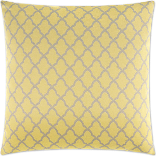 Pacato Pillow by DV Kap Home in yellow. Made from 56% cotton, 44% polyester in a unique style.