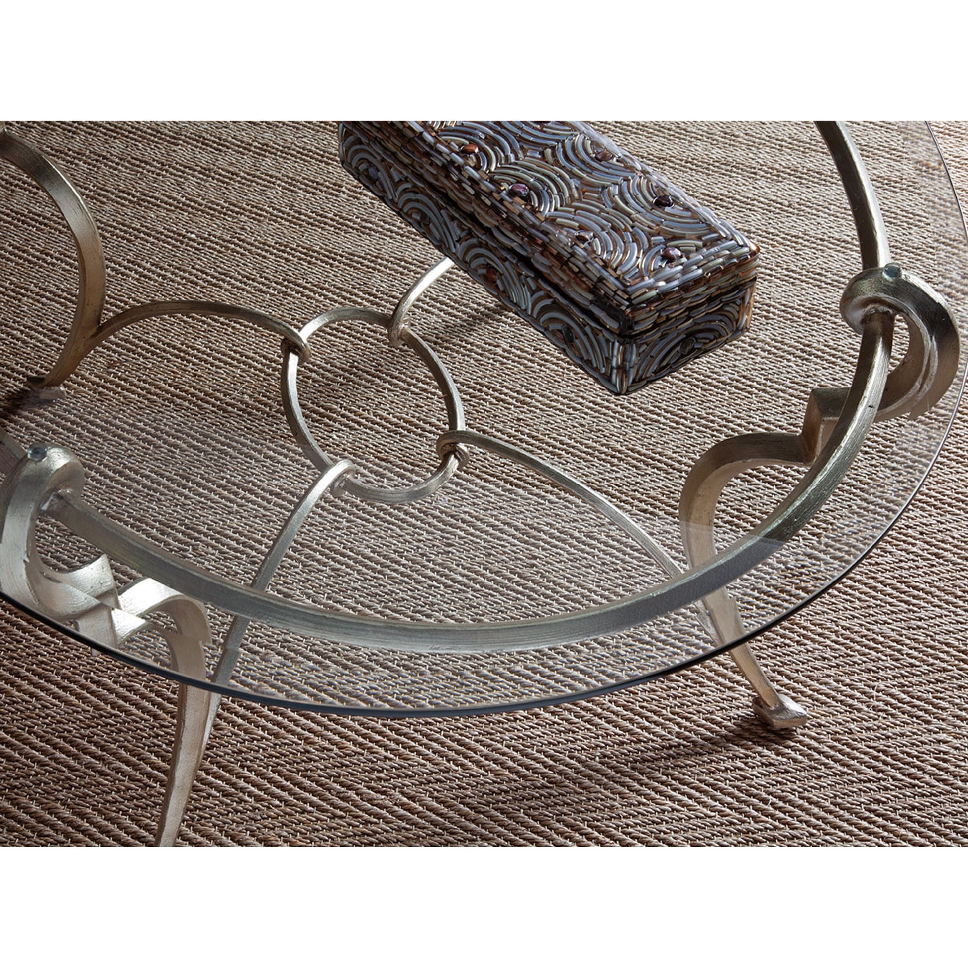 Colette Oval Cocktail Table by Artistica Home in champagne. Made from unique in a transitional style.