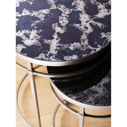 Colette Round Nesting Tables by Artistica Home in champagne. Made from unique in a transitional style.