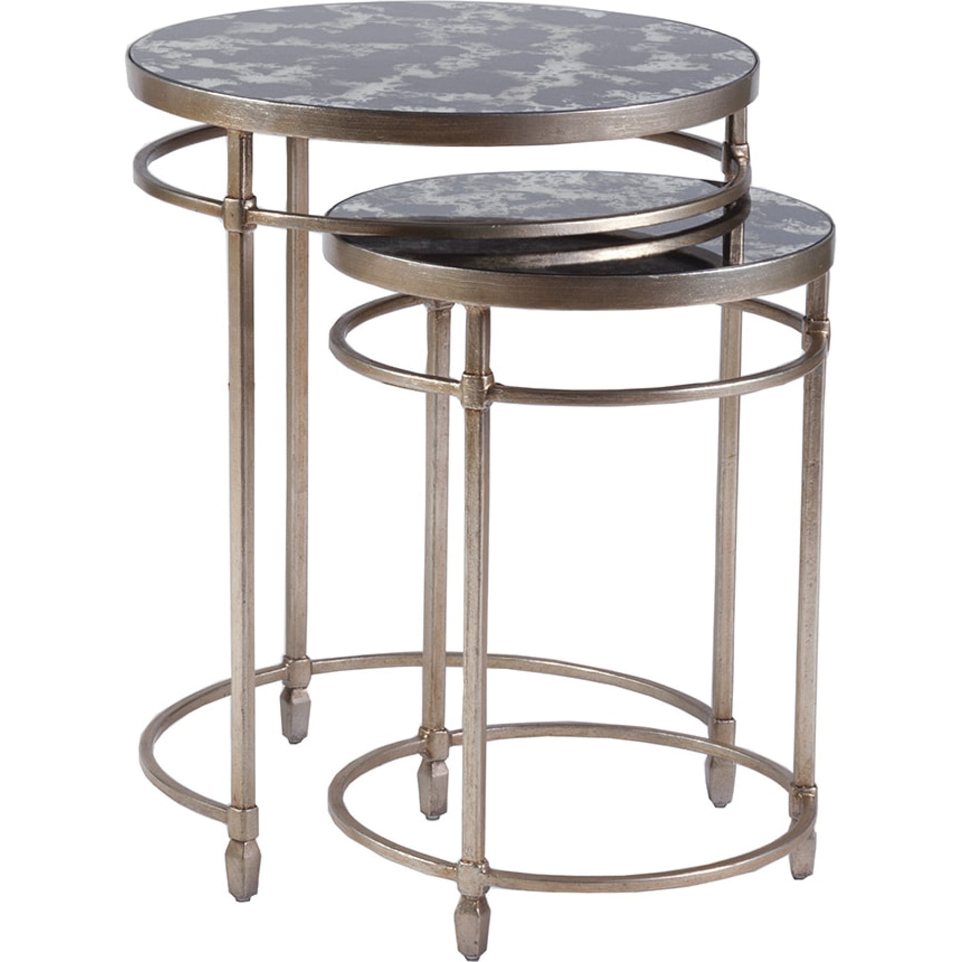 Colette Round Nesting Tables by Artistica Home in champagne. Made from unique in a transitional style.