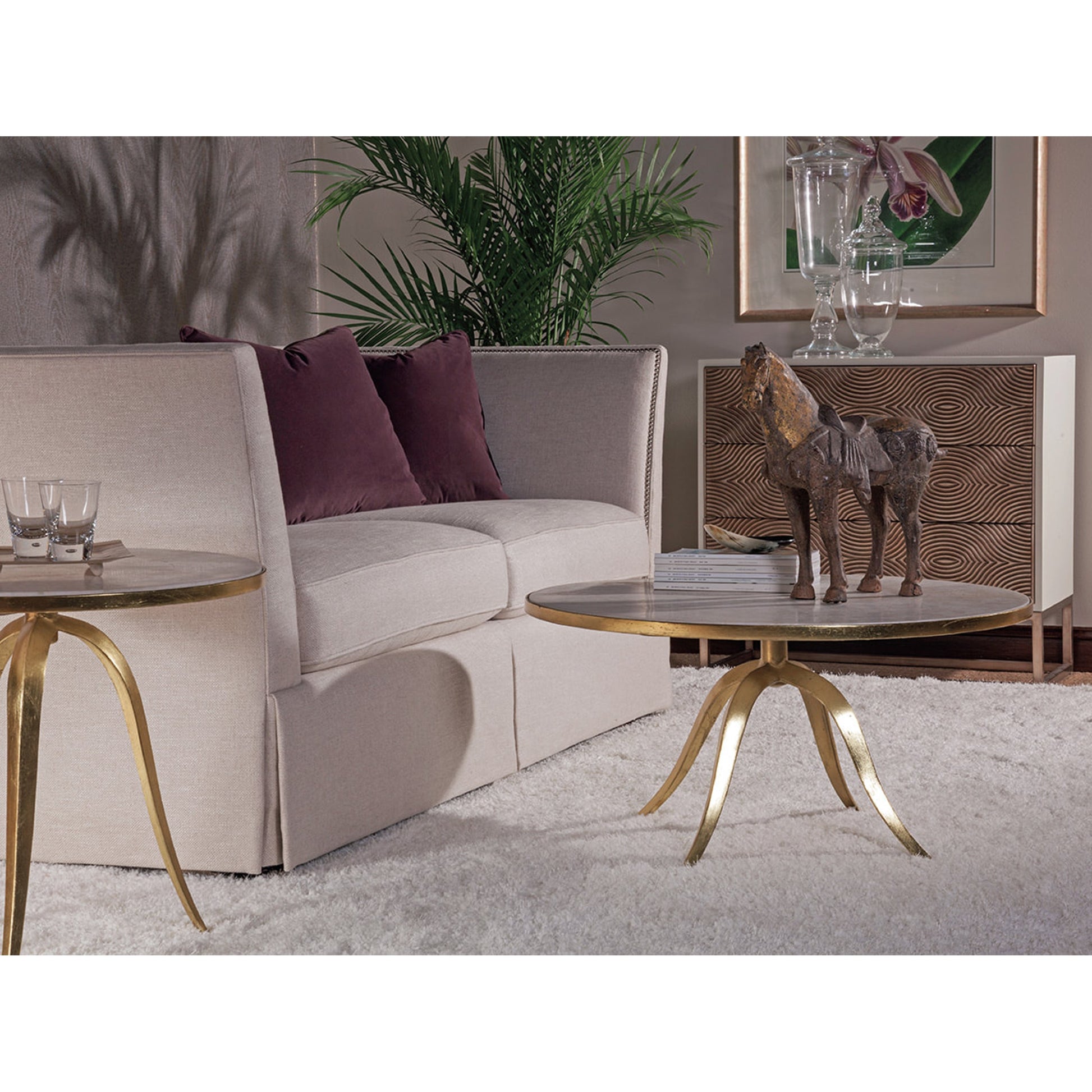 Crystal Stone End Table by Artistica Home in gold. Made from unique in a modern style.